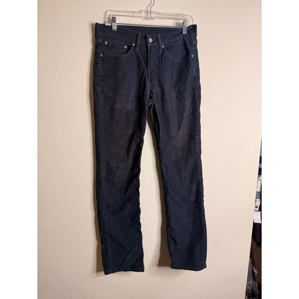 Levi's Men 514 Straight Leg Corduroy Pants 31 Navy Charcoal Trouser Jeans